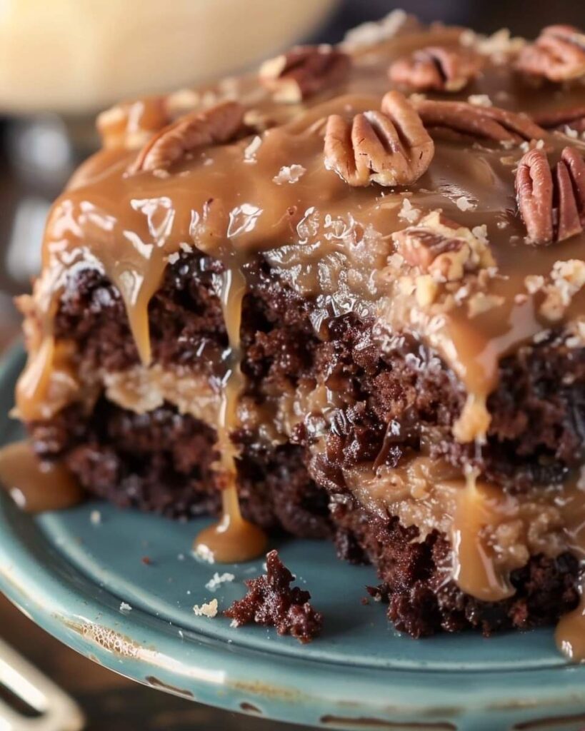 German Chocolate Poke Cake